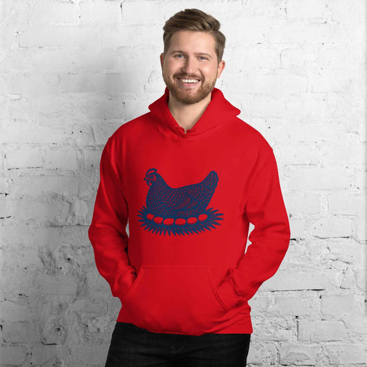 Retro Hen Unisex Bunny Hug (Hoodie)