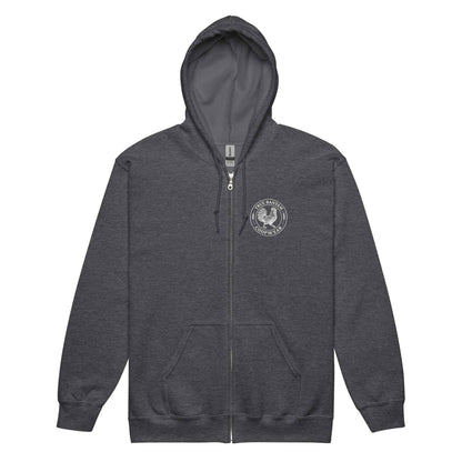 Chickasaurous Battle Unisex heavy blend zip bunny hug (hoodie)
