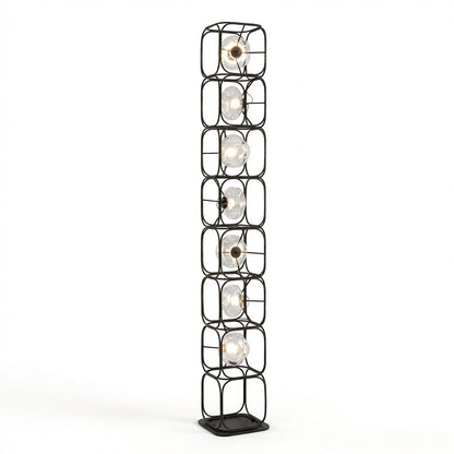 Valletta Wrought Iron + Glass Floor Lamp