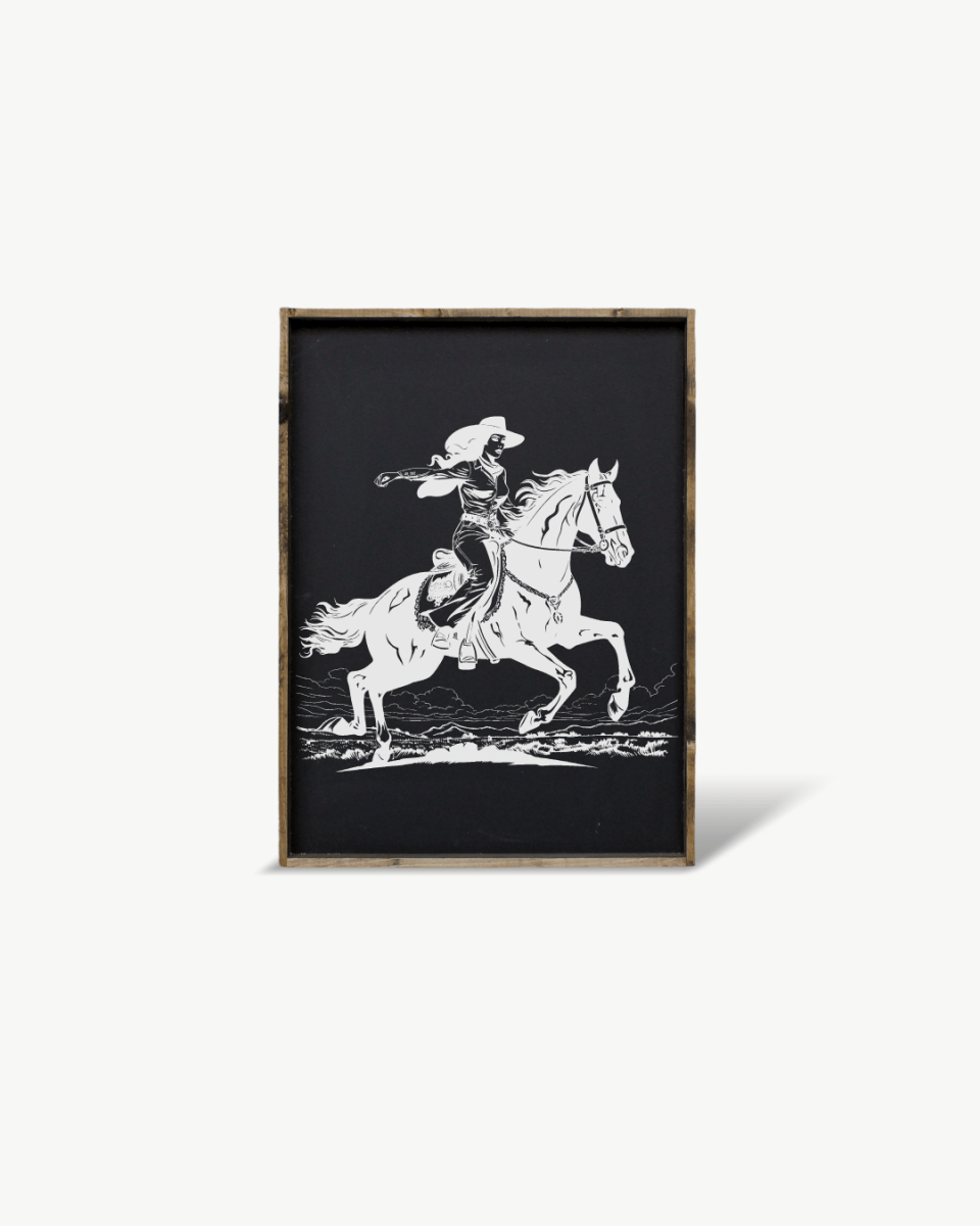 Vintage Cowgirl Wood Sign - AURABAGS SHOP