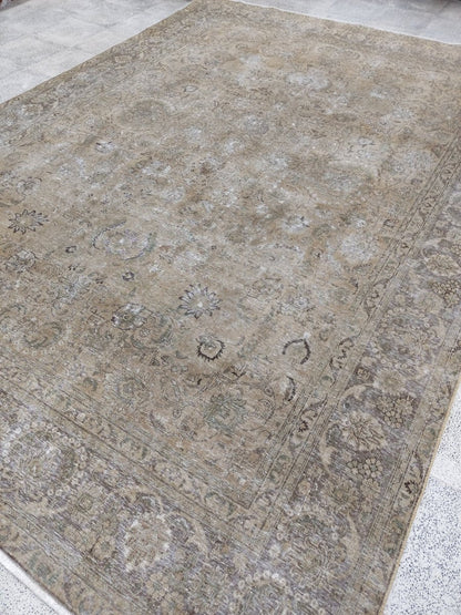 Vintnge Tabriz Rug |  9' 2" x 12' 11"