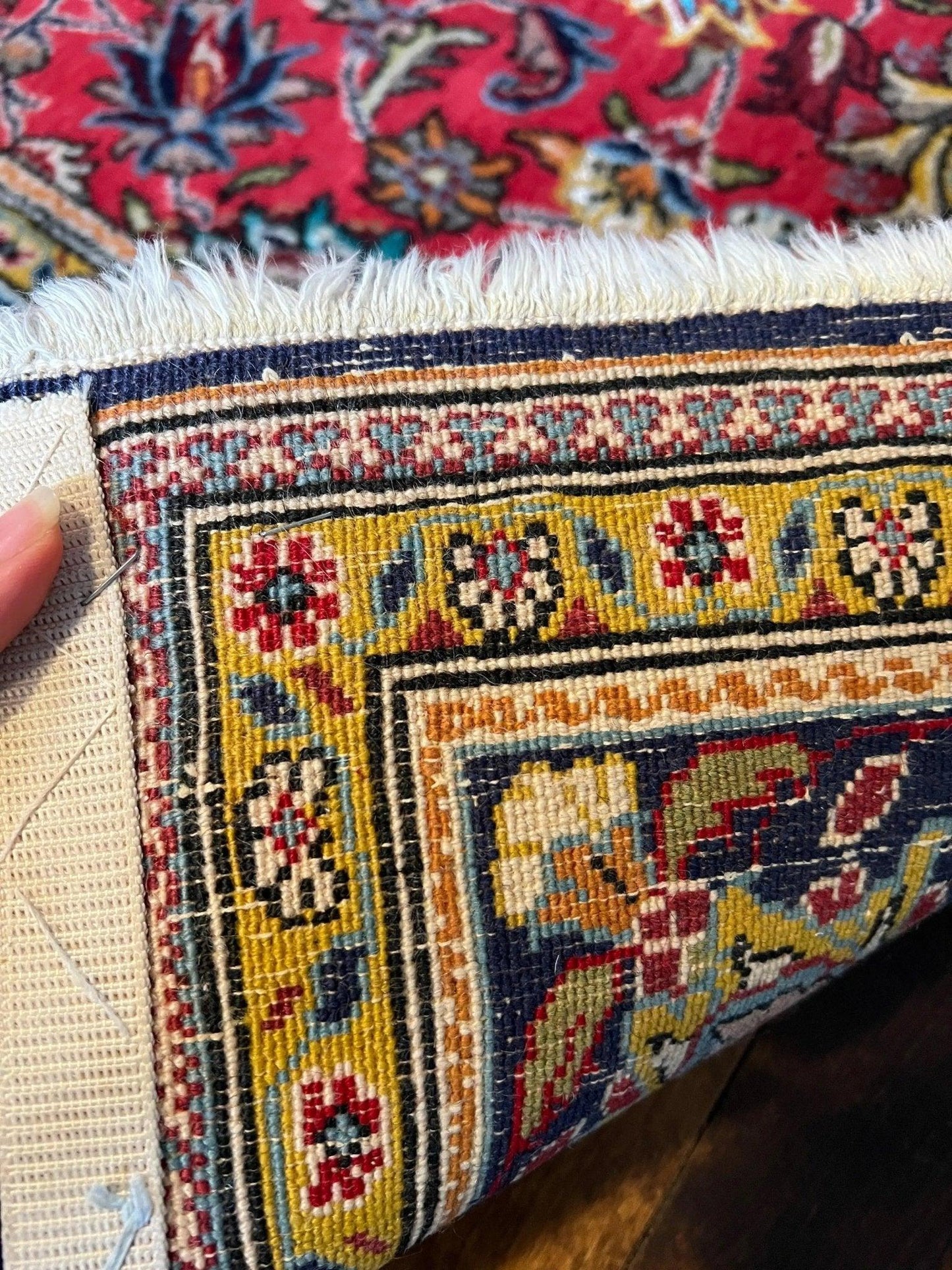 Wool and silk Qum rug|6’7”x4’6”