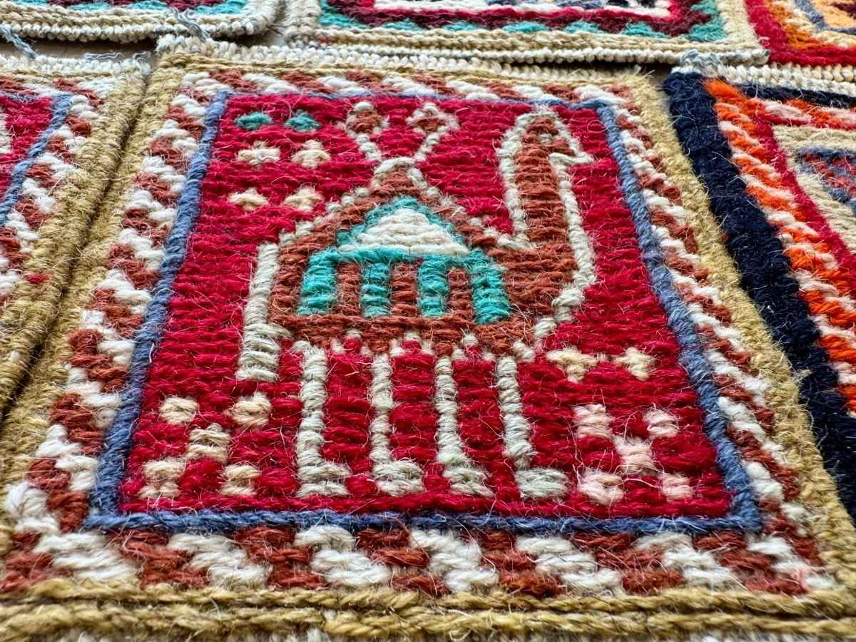 Wool Kilim Coasters 4" x 4"